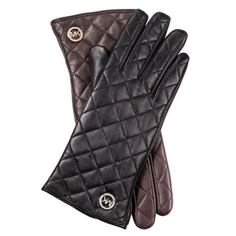 michael kors brown leather gloves|Michael Kors black leather gloves.